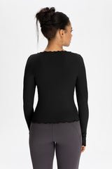 Women Wave-Edge Modal Yoga Long Sleeves