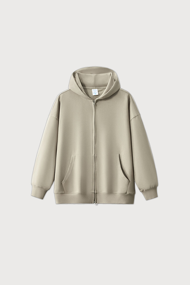 Unisex 400G Heavyweight Brushed Zip-Up Hoodie