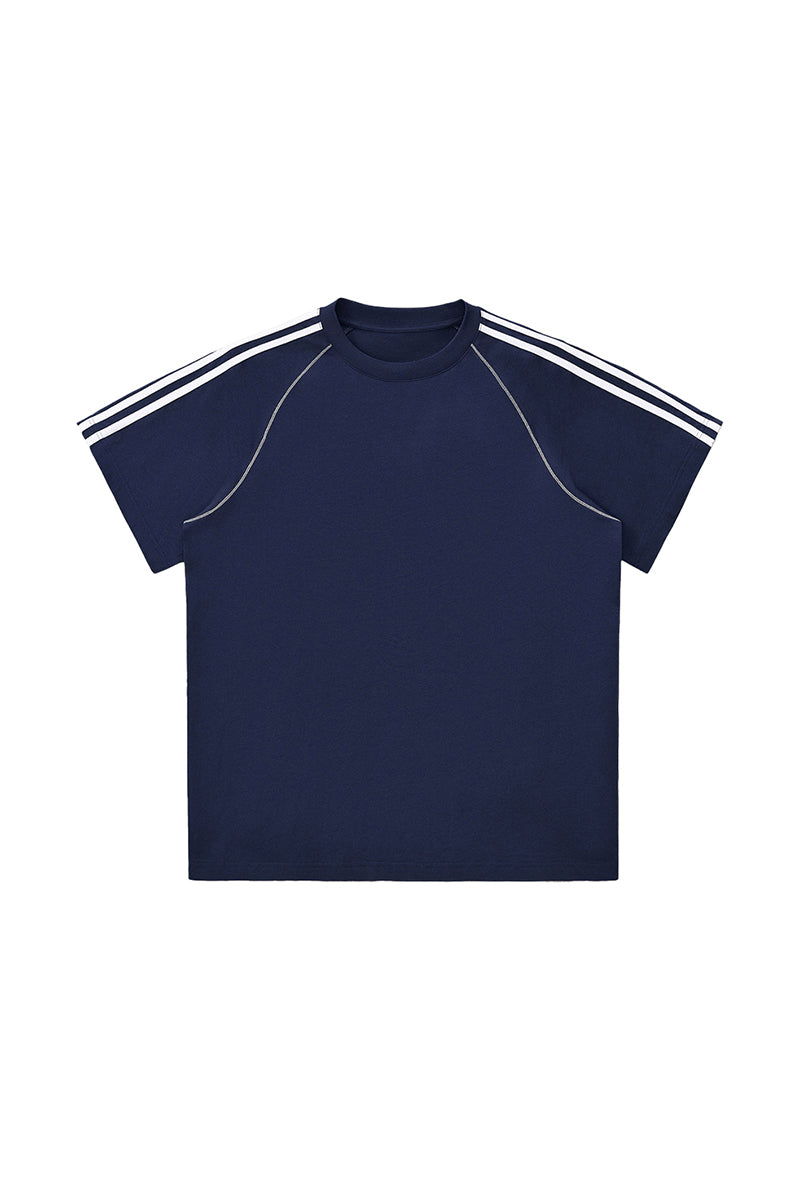 Men's Cotton Athletic Color-block Patchwork T-shirt