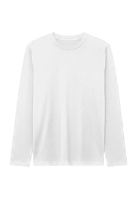 Men Solid Cotton Long Sleeve Tee