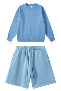 Men's Athletic Set:Round-neck Pullover And Shorts