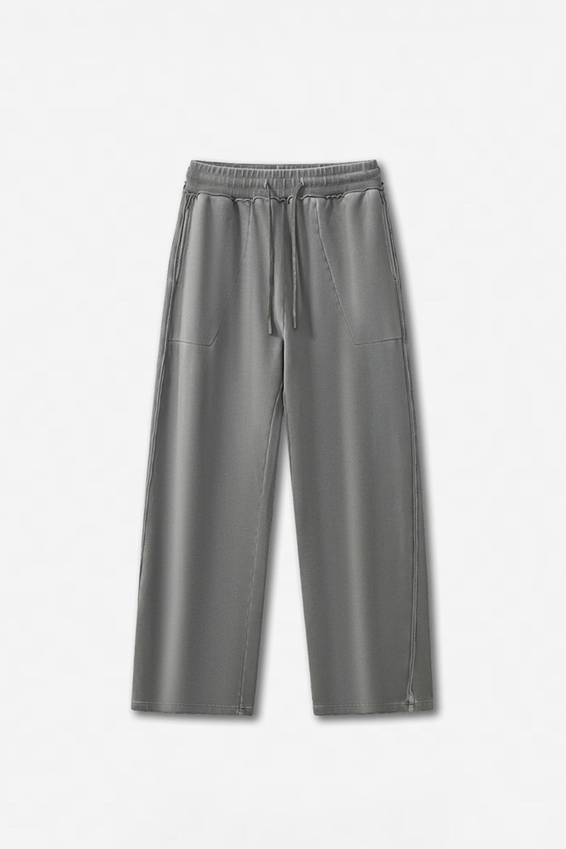 Unisex Washed Cotton Straight-Leg Jogger Pants