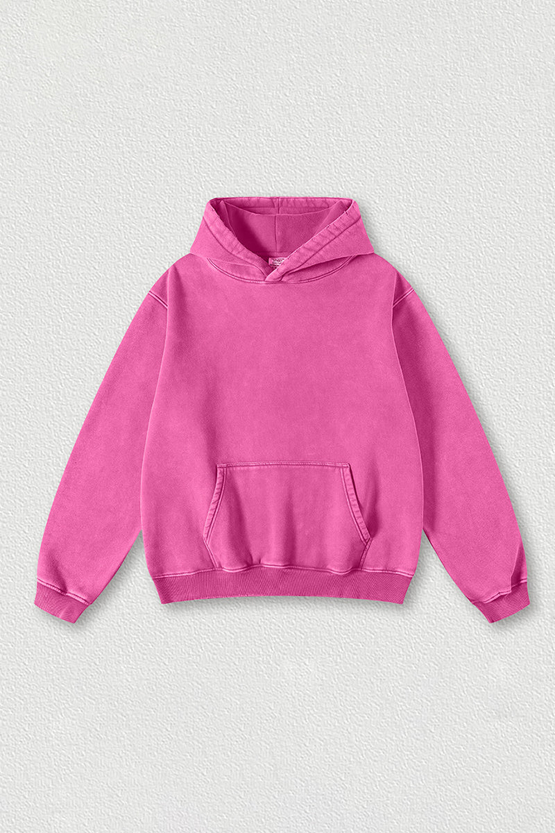 Heavyweight washed velvet hooded sweatshirt