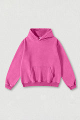 Heavyweight washed velvet hooded sweatshirt