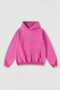 Heavyweight washed velvet hooded sweatshirt