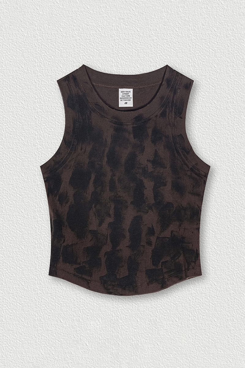 Women's Distressed Washed Tank Top - Streetwear Style