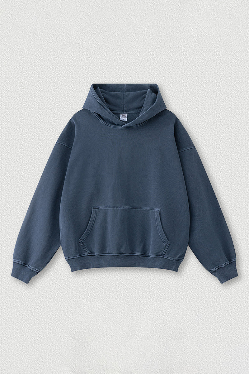 Washed loose hooded knitted plus-size sweatshirt