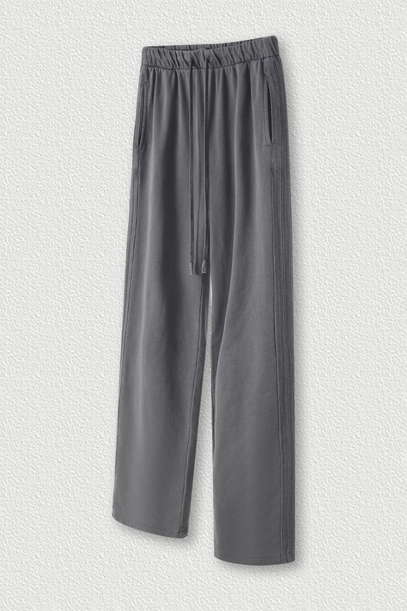 Washed Straight Leg Sweatpants - 450GSM Heavyweight Casual Pants