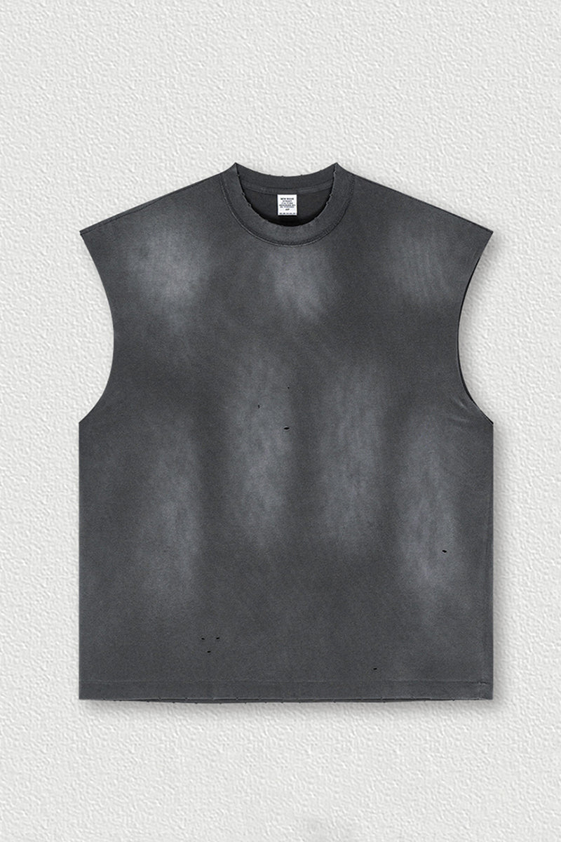 Vintage Distressed Sleeveless Sports Tank Top