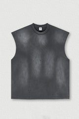 Vintage Distressed Sleeveless Sports Tank Top