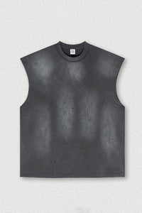 Vintage Distressed Sleeveless Sports Tank Top