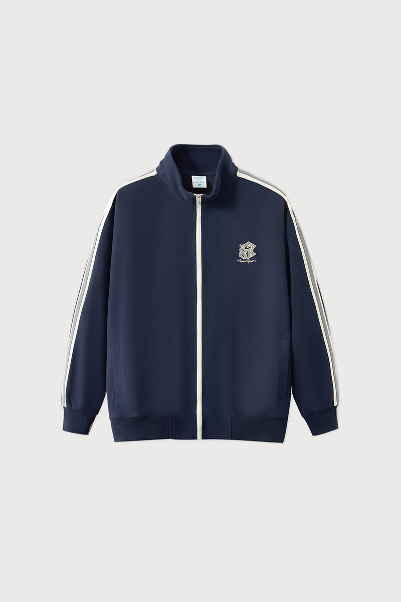 Unisex Casual Embroidered Striped Loose Jacket