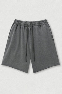Distressed Washed Casual Shorts - Loose Rolled Hem Cargo Shorts