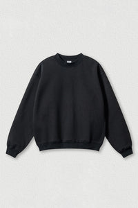 Loose fleece-lined thick round-neck sweatshirt