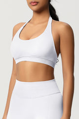Women Halter Neck Seamless Yoga Sports Bra - Breathable Support Top