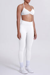 Women Seamless Yoga Set: High-Waisted Sculpting Leggings + Halter Neck Sports Bra