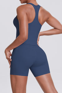 Women Naked-Feel Yoga Set: High-Waisted Sculpting Shorts + Cross-Back Sports Bra
