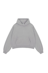 Unisex Boxy Fleece Hoodie: Distressed Vintage Short Wide Fit