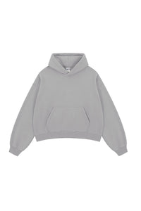 Unisex Boxy Fleece Hoodie: Distressed Vintage Short Wide Fit