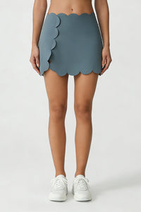 Women's Scalloped Edge A-line Anti-Exposure Sports Skirt