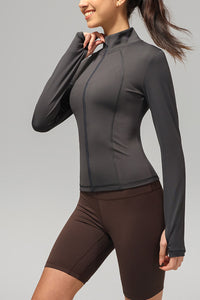 Women Stand-Collar Slim-Fit Quick-Dry Yoga Jacket