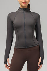 Women Stand-Collar Slim-Fit Quick-Dry Yoga Jacket