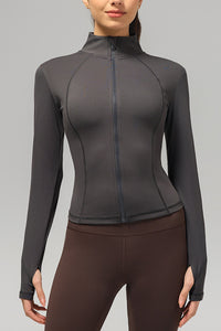 Women Stand-Collar Slim-Fit Quick-Dry Yoga Jacket