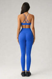 Women's Summer Sports Set:Cross Back Bra And Leggings