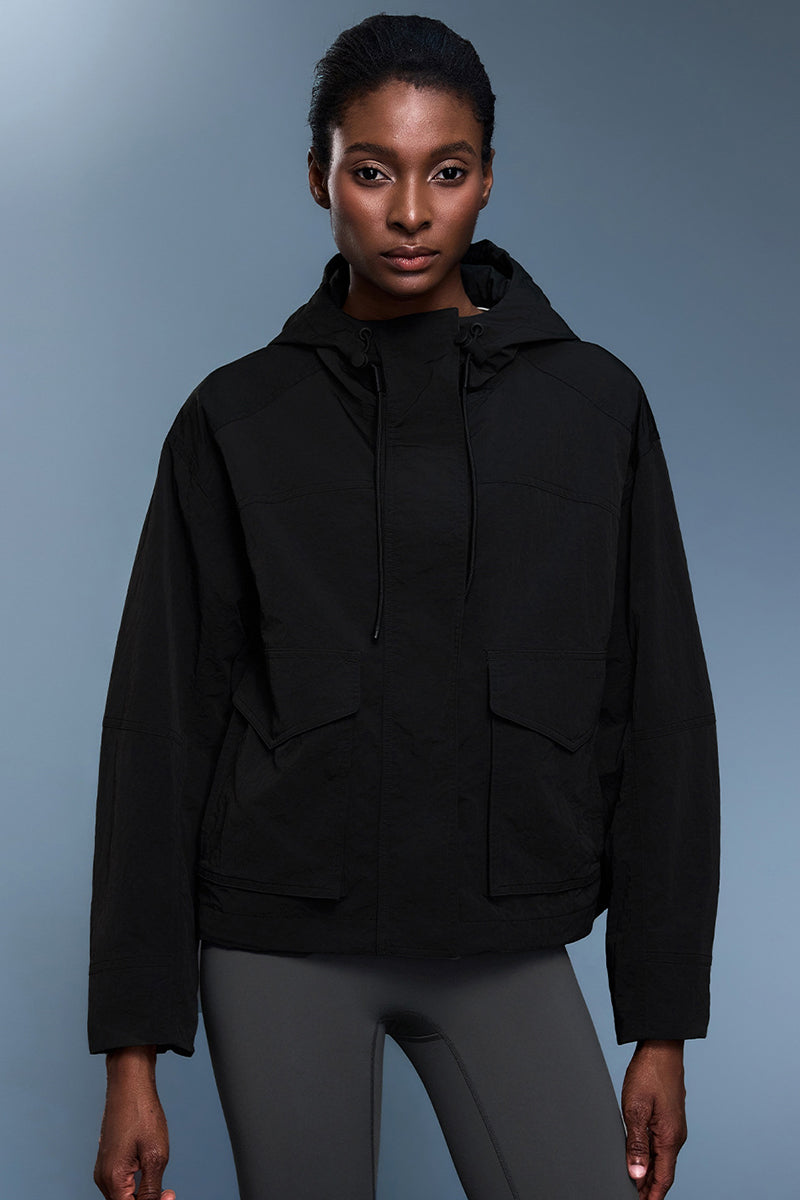 Women Waterproof Hooded Casual Windbreaker Jacket