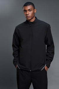 Men Outdoor Water-Resistant Fleece-Lined Stand Collar Jacket