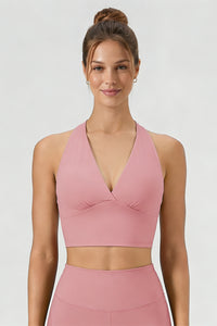 Women's DeepV-Neck Halter Racerback Sports Bra