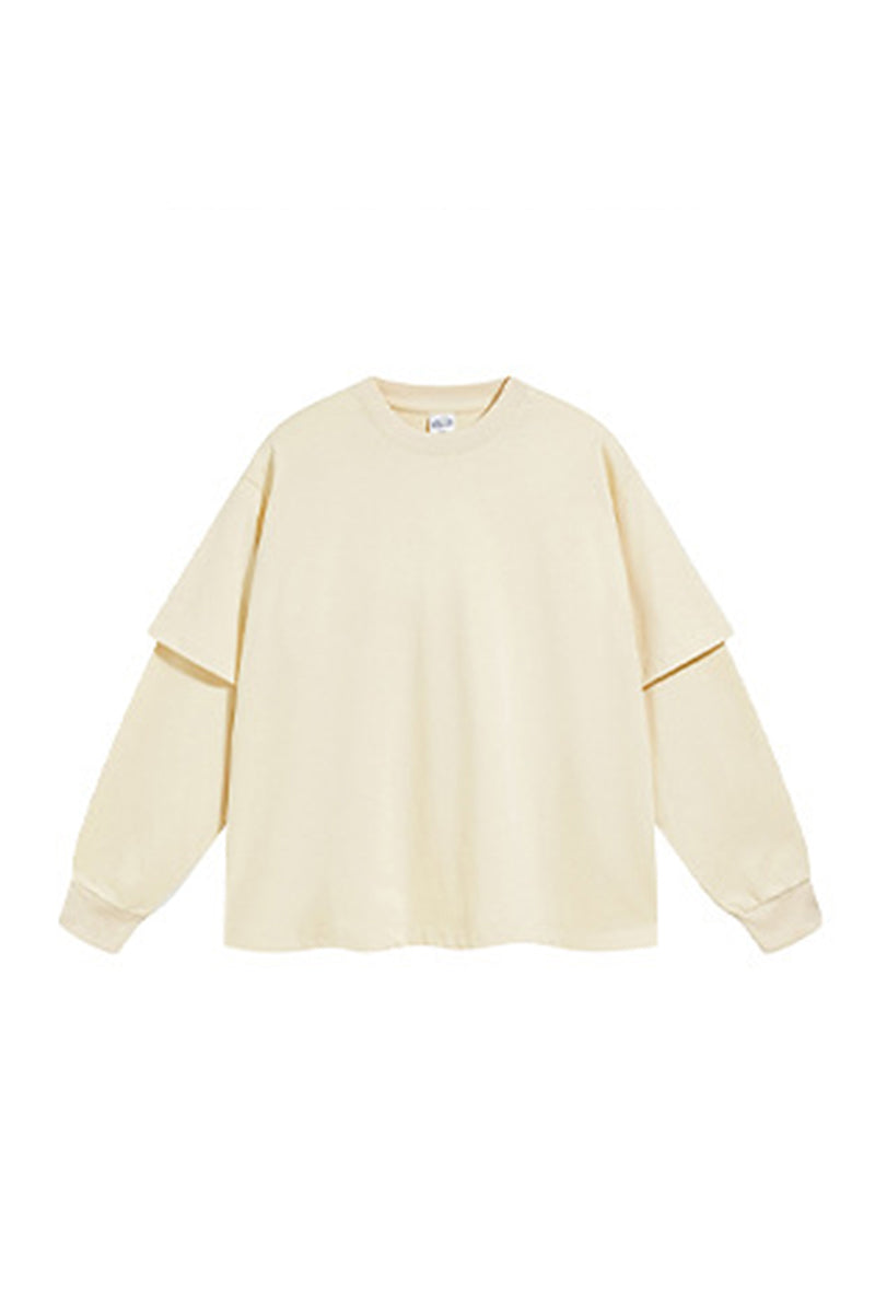 Men/Women Casual Loose Fit Long Sleeve Layered T-Shirt