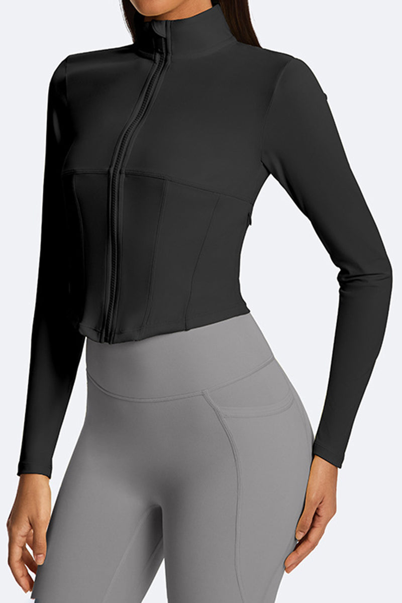 Women Contoured Zip Fitness Top