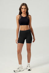 Women's Mesh-Paneled Set:Bra And Shorts