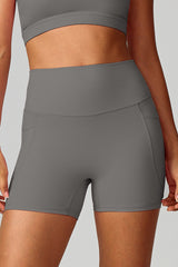 Women High-Waist Quick-Dry Pocket Yoga Shorts
