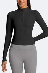 Women Semi-Zip Slim Fit Long Sleeve Athletic Top