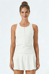 Women's Minimalist Front-Zip Sleeveless Sports Tank Top