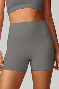 Women High-Waist Quick-Dry Pocket Yoga Shorts