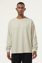 Men's Streetwear Cotton Loose Fitting Solid Pullover