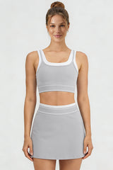 Women's Color Block Two-Piece Sets:Bra And Skirt
