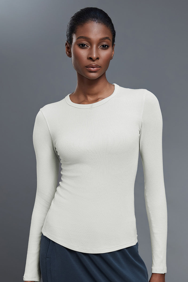 Women Slim-Fit Modal Comfort Yoga Long Sleeve Workout Top