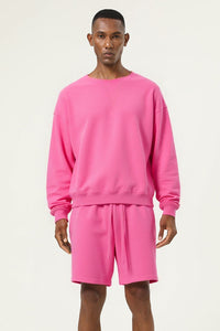 Men's Athletic Set:Round-neck Pullover And Shorts