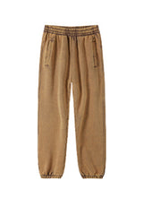 Men/Women Retro Wax-Dye Fleece-Lined Jogger Pants