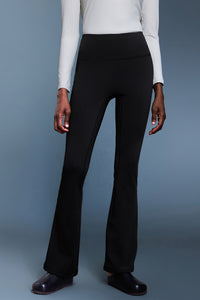 Women High-Waisted Flared Fleece-Lined Sculpting Yoga Leggings