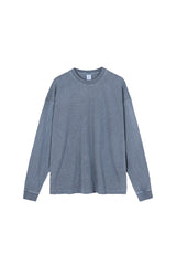 Unisex Heavyweight Retro Long Sleeve Tee: Washed Vintage Loose Fit