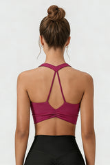 Women's Thin Strap U-Neck Naked Feel Breathable Sport Bra