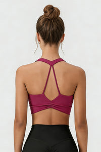 Women's Thin Strap U-Neck Naked Feel Breathable Sport Bra