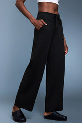 Women Loose Straight Leg Fleece-Lined Yoga Running Sweatpants