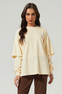 Men/Women Casual Loose Fit Long Sleeve Layered T-Shirt