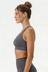 Women's Butterfly Back U-Neck Solid Shockproof Sports Bra